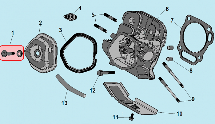 3 ГОЛОВКА БЛОКА МОТОПОМПА CHAMPION GP100E